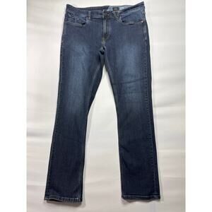 Volcom Men's Vorta Slim Straight Leg Blue Denim Jeans - Size 34 (34x30)
